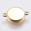 Brass Cabochon Connector Settings KK-E749-08G-2
