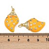 Brass Micro Pave Cubic Zirconia Pendants KK-L241-21G-4