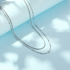 Non-Tarnish 304 Stainless Steel Double Layer Necklaces BI6210-2-1