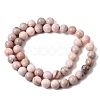 Natural Pink Zebra Jasper Round Bead Strands G-E334-8mm-11-9