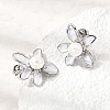 Brass Micro Pave Cubic Zirconia Enamel Stud Earrings CU-CBABA66-12C-P-3