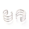 Anti-Tarnish Rhodium Plated 925 Sterling Silver Cuff Earrings EJEW-H124-12P-2