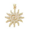 Brass Clear Cubic Zirconia Pendants X-KK-E796-07G-1