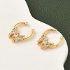 Brass Pave Clear Cubic Zirconia Circular/Horseshoe Barbell Nose Rings EJEW-D337-18E-G-2