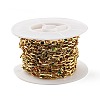 Rack Plating Brass Rectangle & Square Link Chains CHC-C015-01G-3