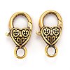 Tibetan Style Heart Lobster Claw Clasps GLF014Y-2