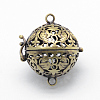 Brass Rack Plating Cage Pendants KK-F722-53AB-RS-1