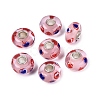 Handmade Lampwork & Brass Core European Beads LAMP-N044-05S-01-1