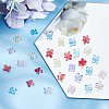 180Pcs 6 Colors Transparent Spray Painted Glass Beads GLAA-HY0001-25-4