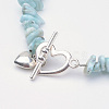 Natural Larimar Beaded Bracelets BJEW-JB02681-01-2