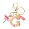 Letter A~Z Transparent Glitter Resin Pendant Keychains KEYC-FZ00024-07-1