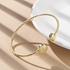 Clear Cubic Zirconia Open Cuff Bangle BJEW-G737-01G-03-3