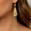 Hollow Brass Hoop Dangle Earrings for Women VK7557-2-1
