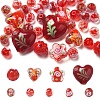 38Pcs 9 Styles Handmade Gold Sand Lampwork Beads LAMP-FS0001-37-1