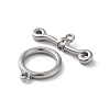 Non-Tarnish 304 Stainless Steel Ring Toggle Clasps STAS-A092-09C-P-2