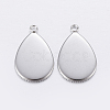 Tarnish Resistant 304 Stainless Steel Pendant Cabochon Settings X-STAS-P198-14A-2