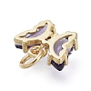 Brass Micro Pave Clear Cubic Zirconia Pendant ZIRC-P079-B01-05-2