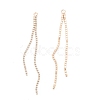 Brass Micro Pave Clear Cubic Zirconia Tassel Pendants KK-D063-01G-2
