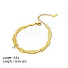 Simple 304 Stainless Steel Snake Chains Multi-strand Bracelets for Summer Beach PM6439-3-1