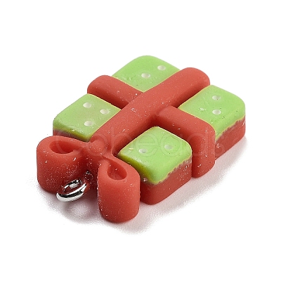 Christmas Theme Opaque Resin Pendants RESI-F054-B07-1