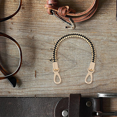 CutHollow 2Pcs Braided Round PU Leather Bag Straps Bag Handles FIND-CL0001-02C-1