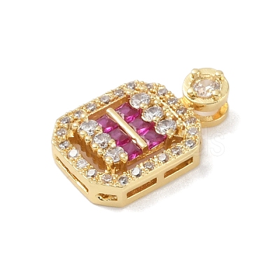 Rack Plating Brass Micro Pave Cubic Zirconia Pendants KK-A224-20G-01-1