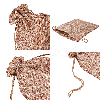 Burlap (Polyester) Packing Pouches Drawstring Bags ABAG-BC0001-07B-18x13-1