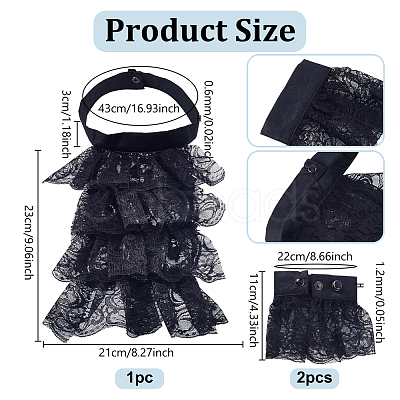 Polyester Detachable Flower Lace Collar Sets for Women DIY-WH0816-187B-1