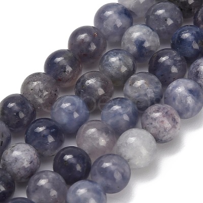 Natural Iolite Beads Strands G-G300-A04-6mm-1