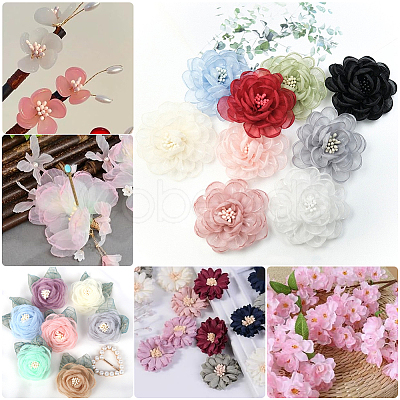 Cotton with Gypsum Artificial Flower Core for Hairpin Accessories DIY-WH20001-21A-1