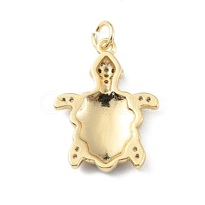 Rack Plating Brass Micro Pave Cubic Zirconia Pendants KK-C021-01G-05-1