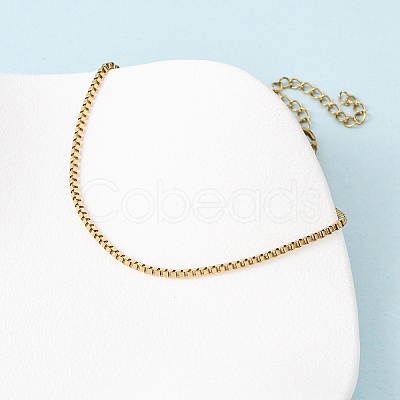 304 Stainless Steel Box Chain Bracelets BJEW-C134-01E-G-1