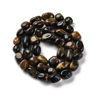 Natural Yellow Blue Tiger Eye(Dyed & Heated) Beads Strands G-G146-A17-01-1