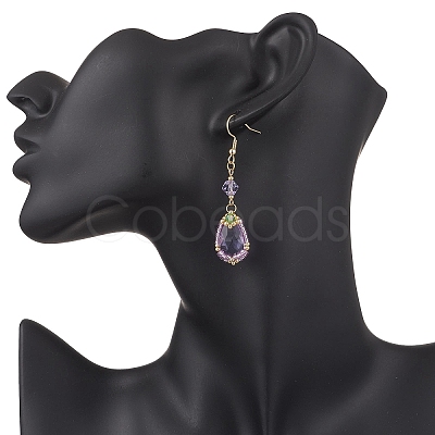 Handmade Glass Seed Beads Teardrop Dangle Earrings EJEW-MZ00576-02-1