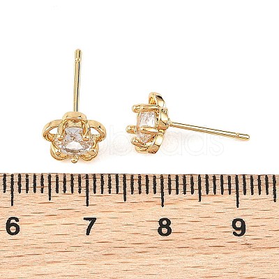 SHEGRACE Brass Micro Pave Cubic Zirconia Stud Earrings XGRQ4N806-721G-1