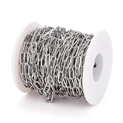 Tarnish Resistant 304 Stainless Steel Paperclip Chains CHS-M003-15P-1