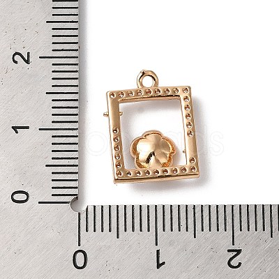 Brass Micro Pave Clear Cubic Zirconia Pendants KK-C062-068G-1