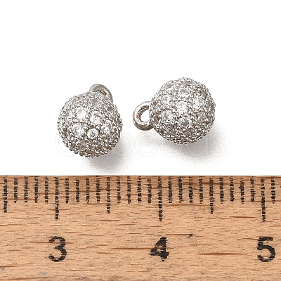 Rack Plating Brass Micro Pave Cubic Zirconia Charms KK-F883-07P-01-1