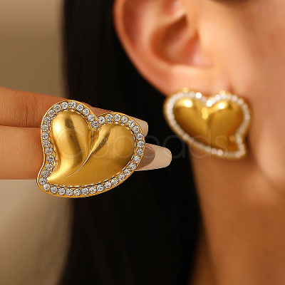 304 Stainless Steel Crystal Rhinestone Stud Earrings FS-WG01727-10-1