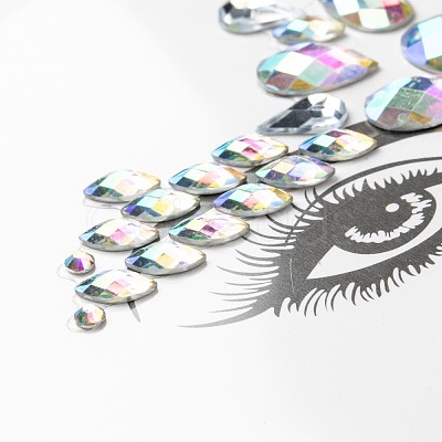 Acrylic Face Gems Stickers MRMJ-F014-02-1