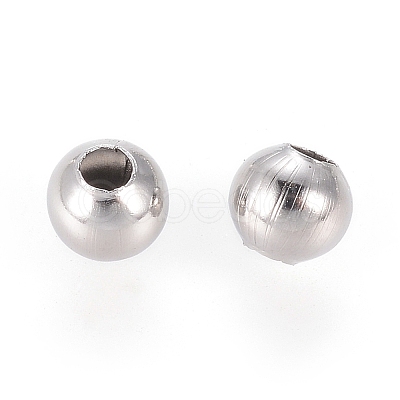 Non-Tarnish 304 Stainless Steel Round Seamed Beads A-STAS-R032-4mm-1