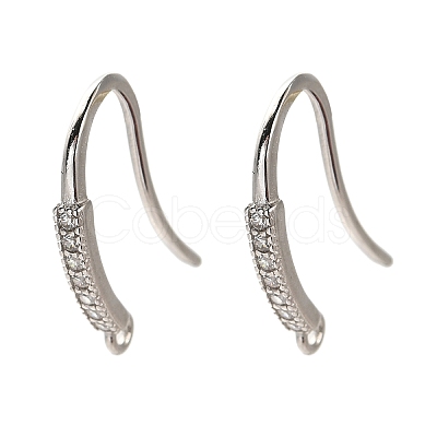 Anti-Tarnish Rhomdium Plated Sterling Silver Earring Hooks STER-NH0011-01P-1