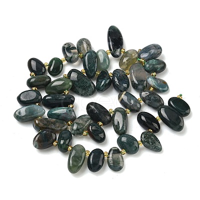 Natural Moss Agate Beads Strands G-P604-A11-01-1