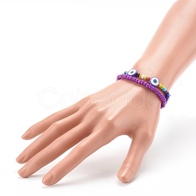 Glass Seed Beads Stretch Bracelets BJEW-JB06291-05-1