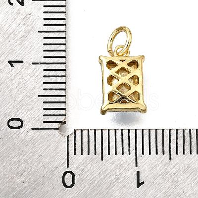 Brass Glass Charms KK-V011-36G-B-1
