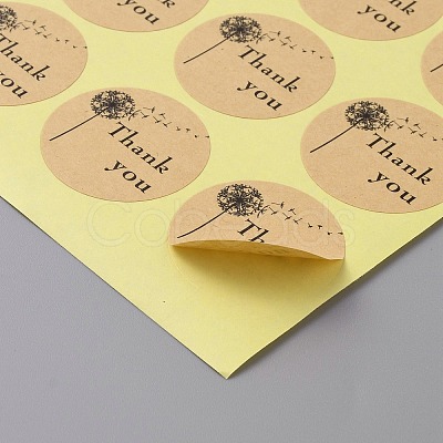 Round Dot Kraft Paper Adhesive Label Stickers STIC-WH0012-07-1
