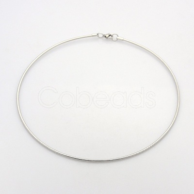 Non-Tarnish Casual Style 304 Stainless Steel Snake Chain Choker Necklaces X-STAS-O037-05-1