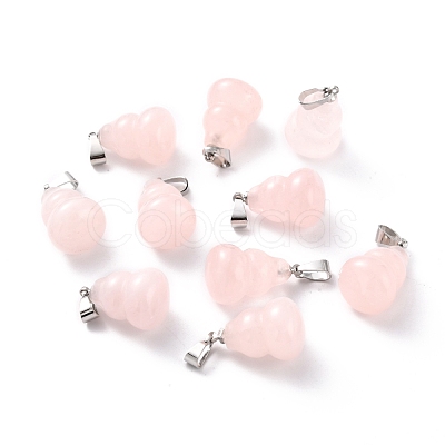 Natural Rose Quartz Pendants G-G846-01C-1