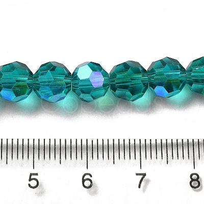 Electroplate Transparent Glass Beads Strands EGLA-A035-T8mm-L12-1