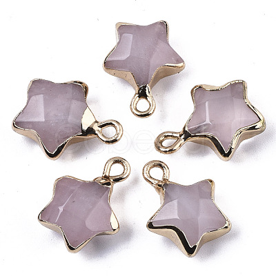Natural Rose Quartz Pendants X-G-N326-36E-1